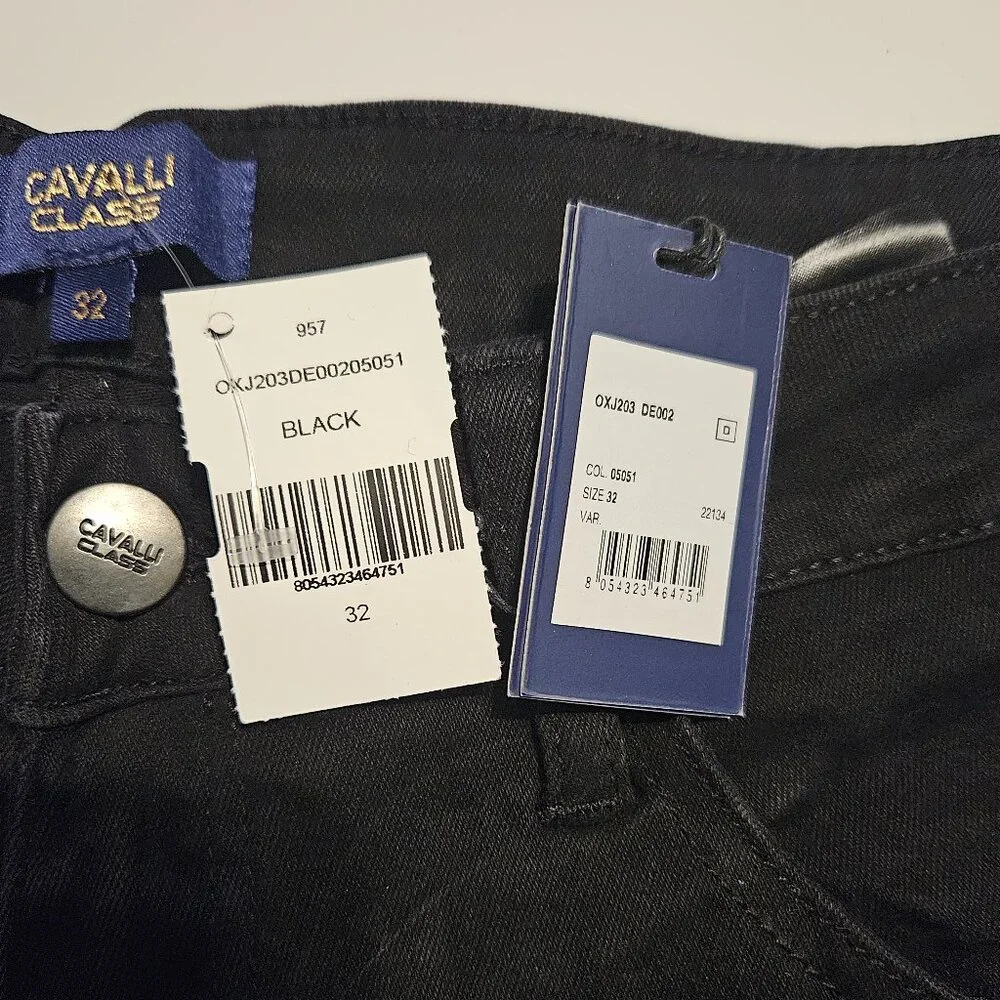 NWT Roberto Cavalli Distressed Jeans Mid Rise Size 32 - Picture 2 of 15